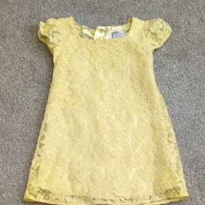 Elegant Yellow Lace Dress